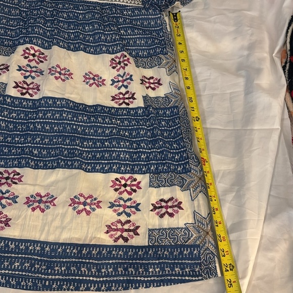 LITTLE‎ WHITE LIES Cornflower Blue Pink Boho Embroidered Stitch Shift Dress - Picture 11 of 11